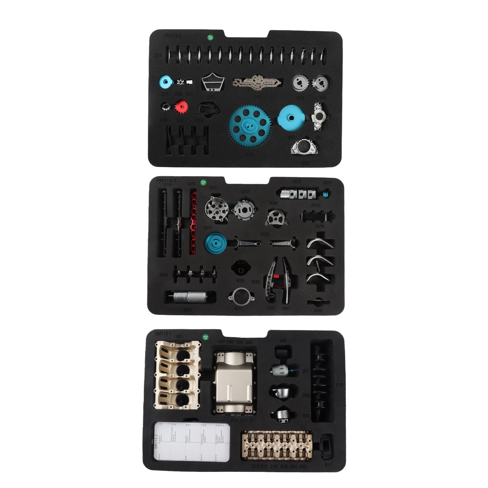 Kit Modello Motore DM113 per lo Sviluppo delle Competenze, Assemblaggio Meccanico Progettato per gli Amanti delle Auto, per gli Impiegati, Costruzione in Metallo di Alta qualità