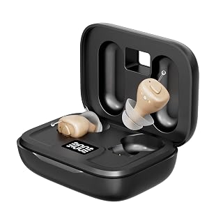 Digital Rechargeable Invisible Hearing Aids for Seniors | Crystal Clear Sound | Intelligent Noise Reduction | Ergonomic Comfort Fit | One-Button Control | Up to 100H Battery Life - Amazon product rated Grade A