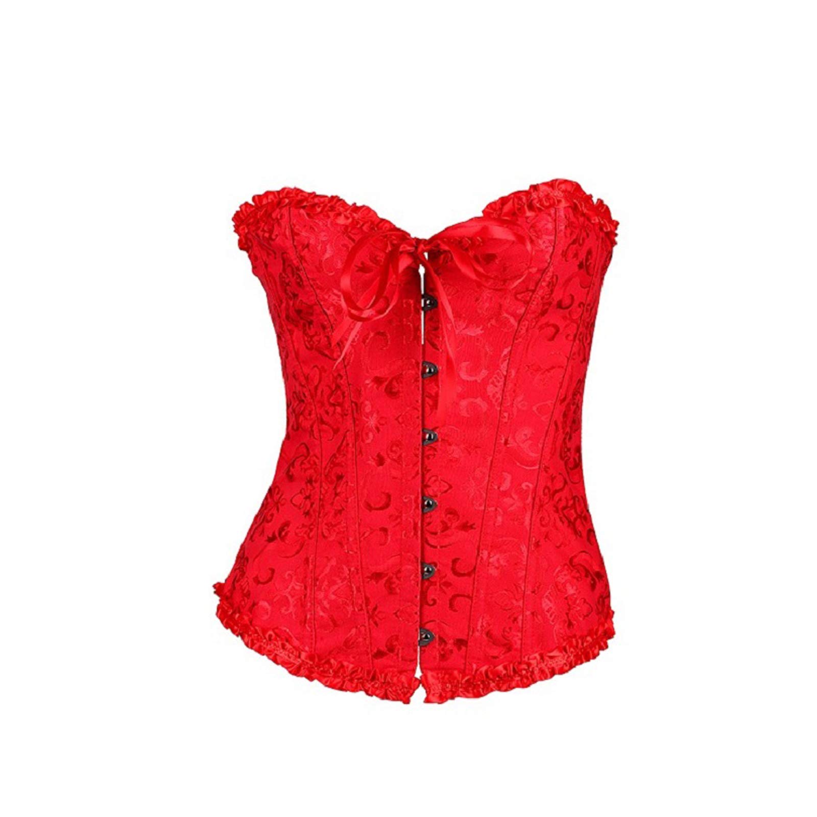 Sexy outfit Damski gorset w dużych rozmiarach Stylowy, kwiatowy, żakardowy gorset gorsetowy Sznurowany gorset modelujący biust