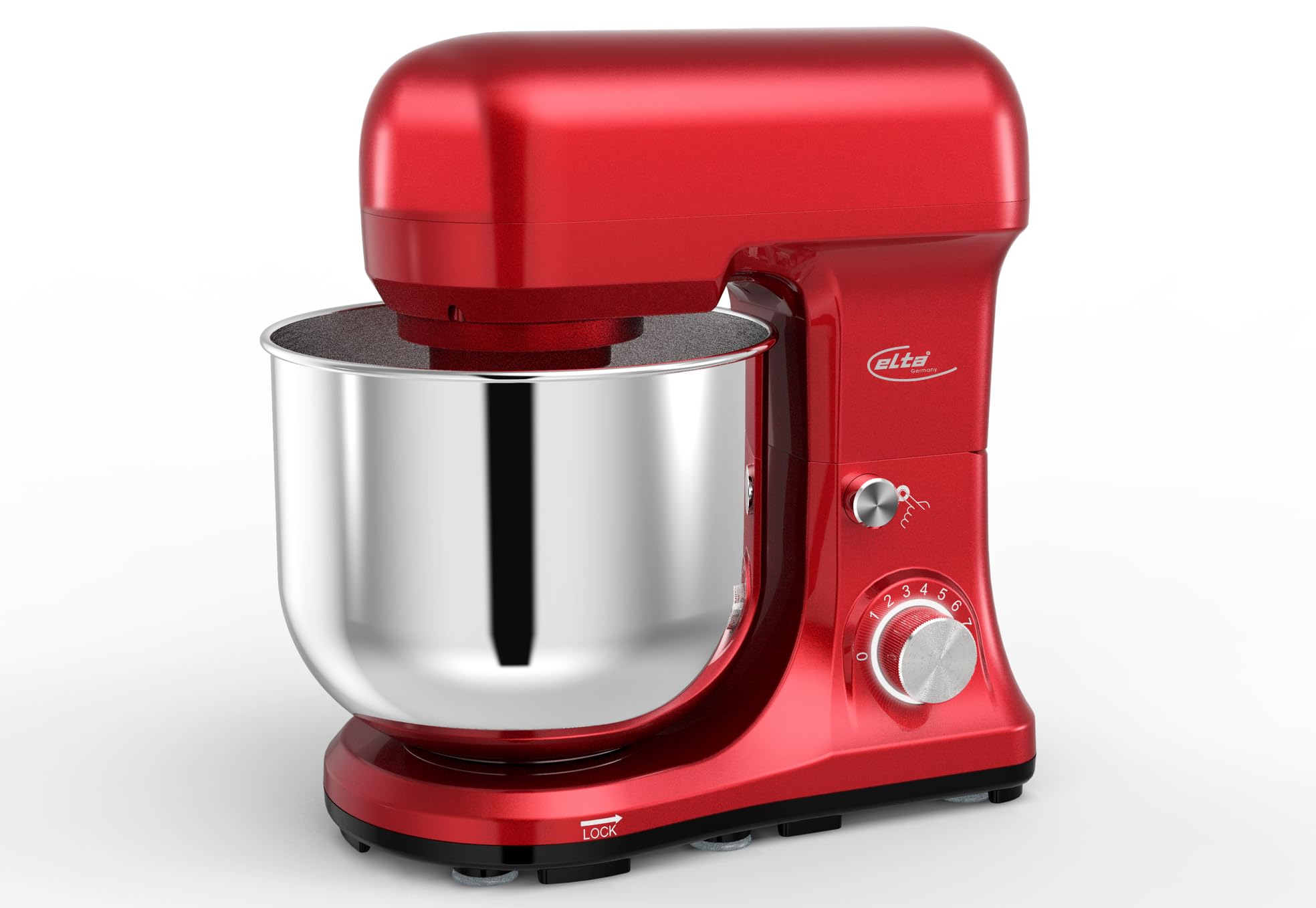 Elta robot kuchenny 1000 W – 5 l, robot kuchenny z planetarnym systemem mieszania, 8 prędkości i akcesoria do ciasta, śmietany, ciast