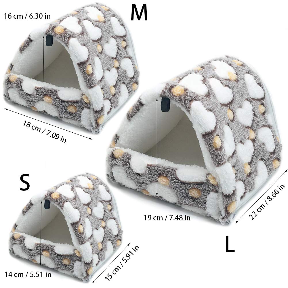 LeerKing Kleintiere Kuschelhöhle Meerschweinchen Kuschelbett Nest Plüsch Haus Hängematte für Ratte Hamster Nager Frettchen Bartagame Degu Braun M