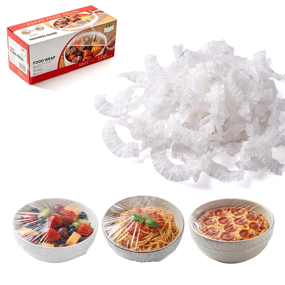 Elastic Bowl Covers for Food Storage, Stretch Food Covers for Bowls (Red, 200 Pcs)
