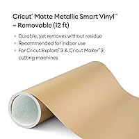 Vista 3 de Cricut Vinilo inteligente metálico mate, extraíble (12 pies), champán
