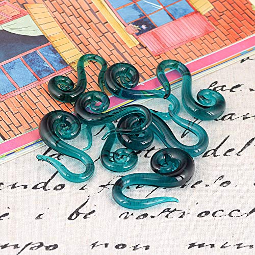 Stuppendux Seahorse Shape Ear Glass Spiral Tapers Plugs Tunnels Expander Hanger Gauges Earrings Stretching Body Piercings Jewelry Gauges 8g 3MM