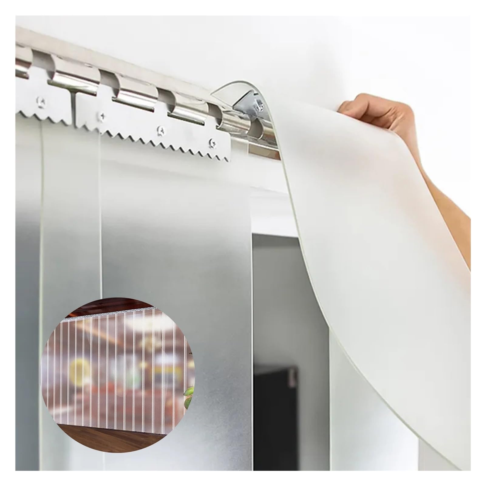 Rideau à lanières en PVC dépoli 2 mm pour cuisine et chambre