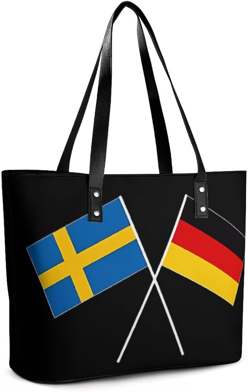 German Swedish Friendship Flag Women's Satchel Handbags Tote Shoulder Bag Purses for Travel Shopping Work