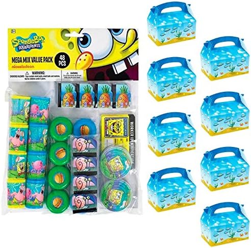 BirthdayExpress Spongebob Party Supplies Filled Favor Box Kit (for 8 Guests)