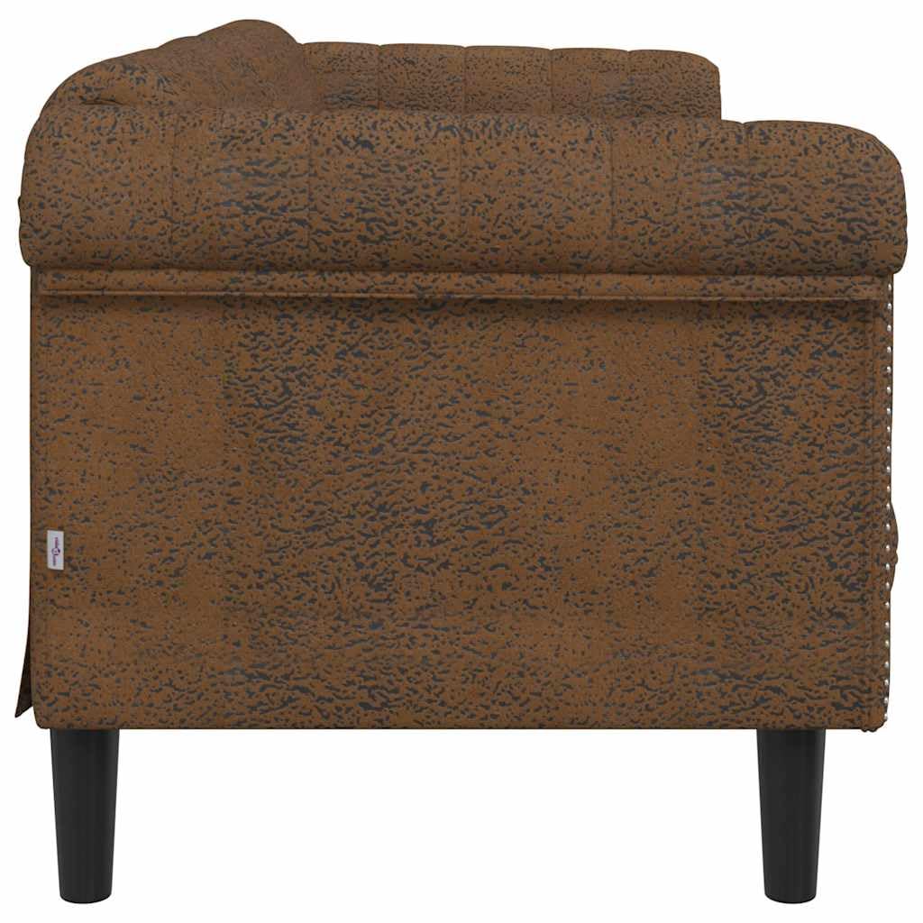 Divano a 3 posti, in ecopelle, effetto pelle scamosciata, con imbottitura, 203 x 77 x 74 cm, moderno per soggiorno, divano resistente, seduta confortevole, struttura stabile