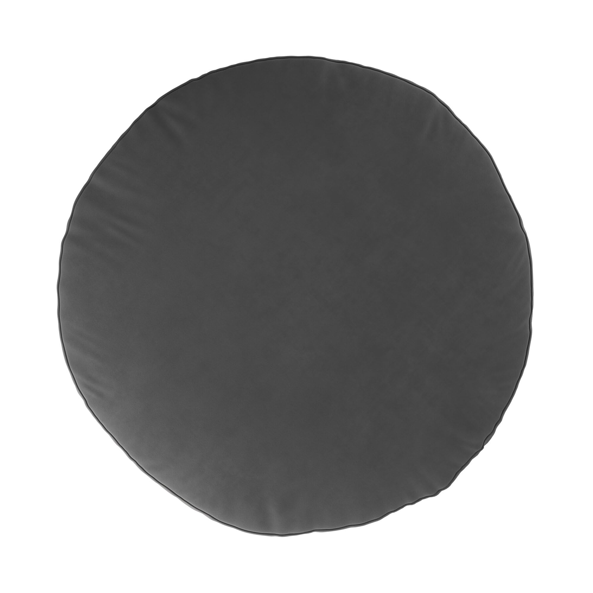 Howard Elliott Round Pouf Ottoman Foot Rest With Cover, Round Stuffed Foot Stool Filled Polyester Fiber, Fluffy Comfortable Soft Seating for Living Room & Bedroom, 22 x 22 x 12 Inch, Bella Pewter