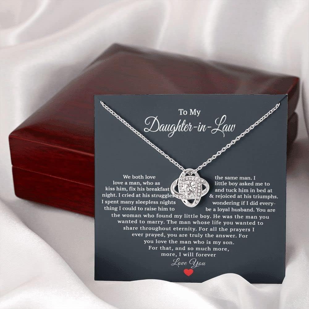 Gifts For Daughter in Law Necklace From Mother in Law For Christmas Birthday Gifts For Bonus Daughter on Wedding Day with Message Card and Gift Box