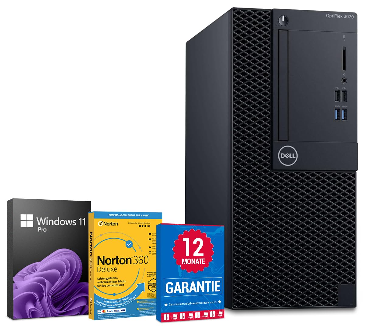 Dell OptiPlex 3070 PC Computer Intel Core i5-9400@ bis zu 4,1 GHz 16 GB 512 GB SSD mit Windows 11 Pro & GRATIS Bluetooth, WLAN & Antiviren-Software inkl. 12 Monate Garantie (Generalüberholt)