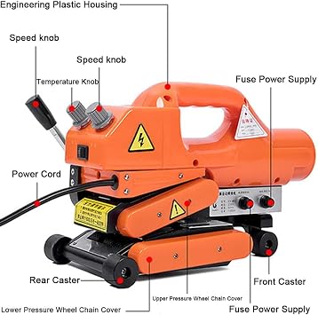 Automatic Geomembrane Welding Machine 1100W, Geomembrane Lap Hot Wedge Welder, Width Overlay 10cm/15cm/20cm, PVC HDPE Plastic Welder,SteelRoller-20cm