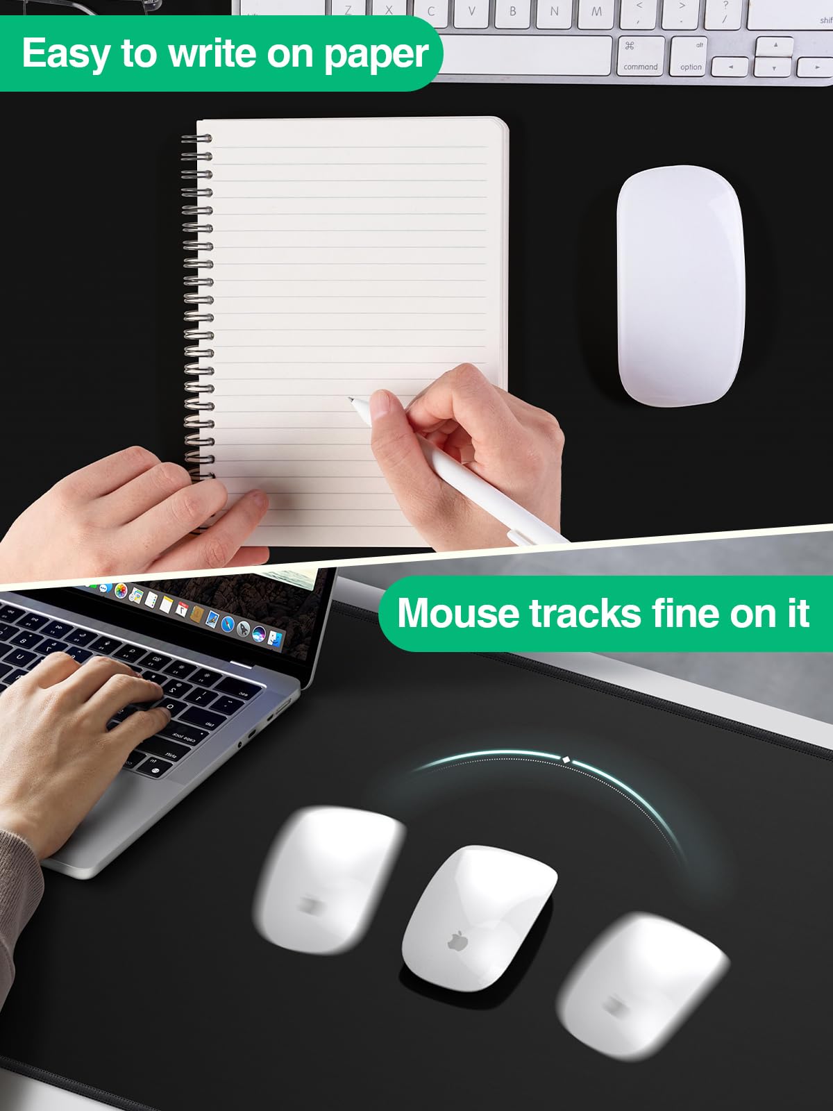 Alfombrilla de mouse con carga inalámbrica magnética, alfombrilla de escritorio grande, alfombrilla de mouse antideslizante, alfombrilla de teclado para juegos, escritorio, oficina, PC (la carga
