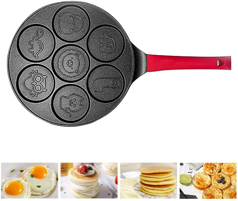 Padella Per Pancake A Doppia Faccia Con Forme Animali - Antiaderente, Per Uova Fritte E Pancake, Adatta Per Gas E Elettrico, 41x19 Cm