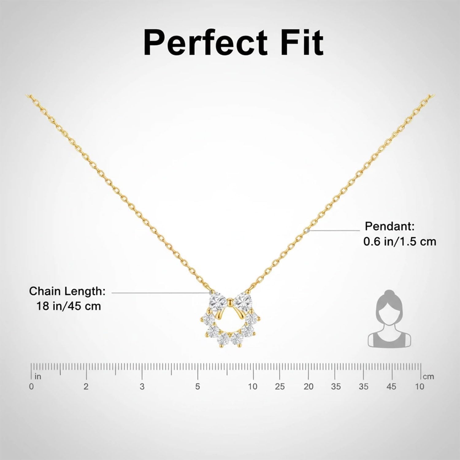 Women's Pendant Necklaces,Gold Plated Necklace for Women,Bow Necklace,Cubic Zirconia Sparkling Circle Pendant for Women, Minimalist Crystal Charm, Birthday Jewelry Gift, Gift for Everyday Wear - Image 6