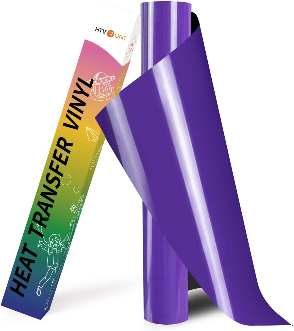 HTVRONT HTV Roll Heat Transfer Vinyl- 12" x 8ft Purple HTV Vinyl for Shirts