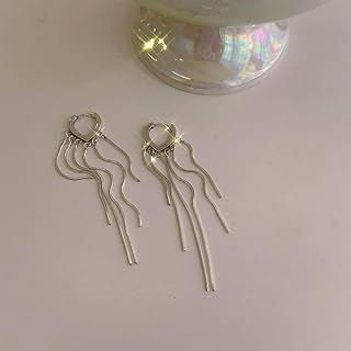 Silver Color Long Tassel Heart-shaped Earrings for Women High-Quality Exquisite Elegant Jewlery Accessories Gifts