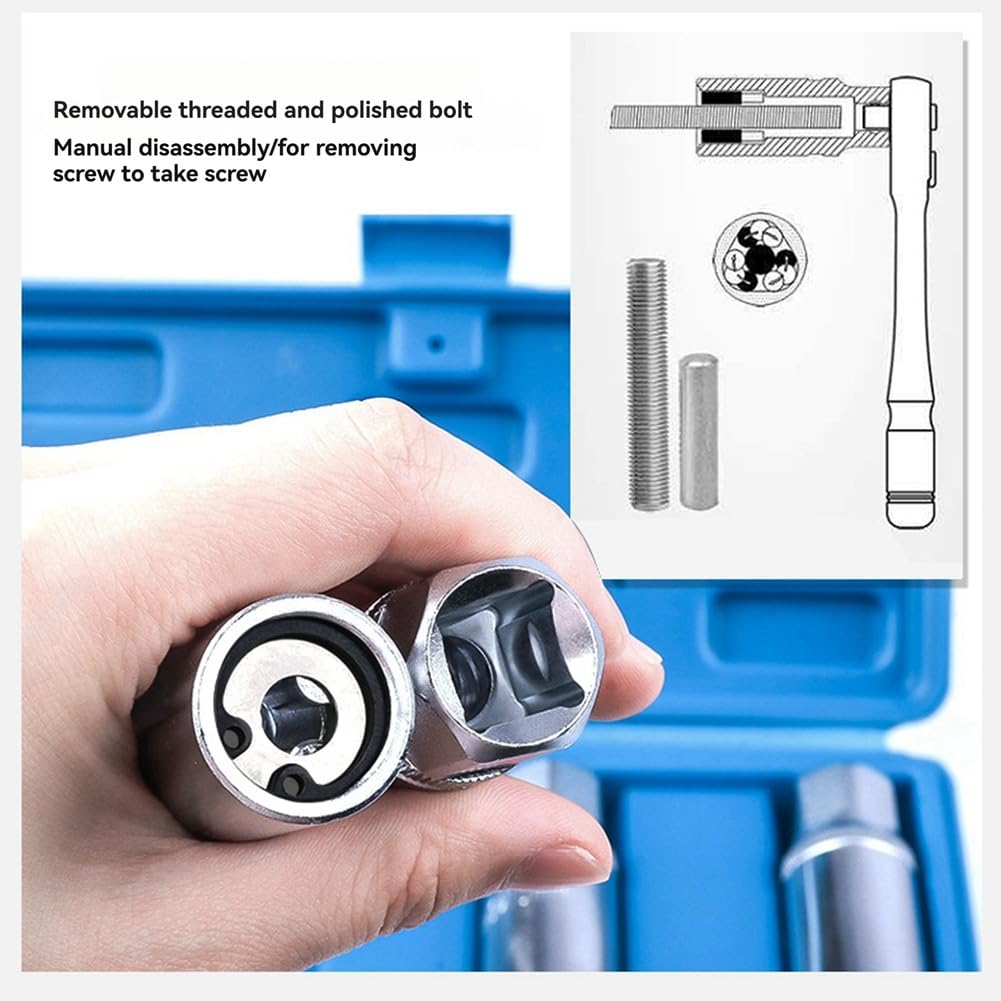 Bloepum Headless Screw Extractor Sleeve Stud Screw Slide Tooth Extractor Slide Tooth Extractor Bolt Extractor