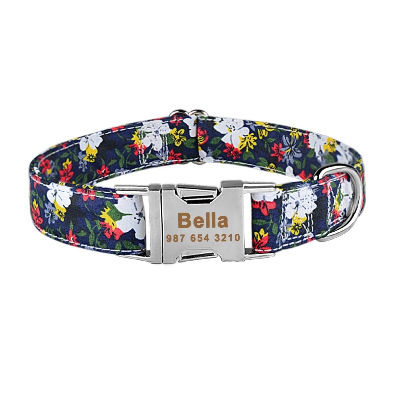 Collier de chien personnalisé gravé nylon réglable petite taille grand chiot rose