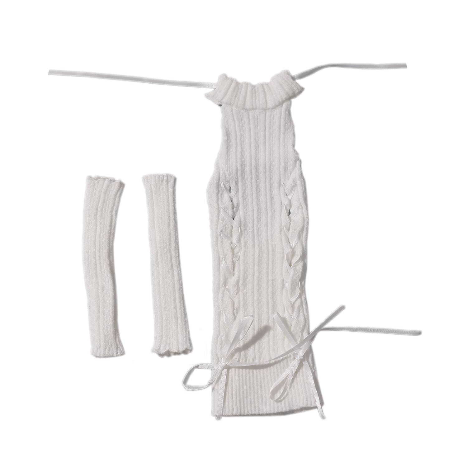 Clothes Only Knit Sweater for 1/4 BJD Doll, Without Doll(White)