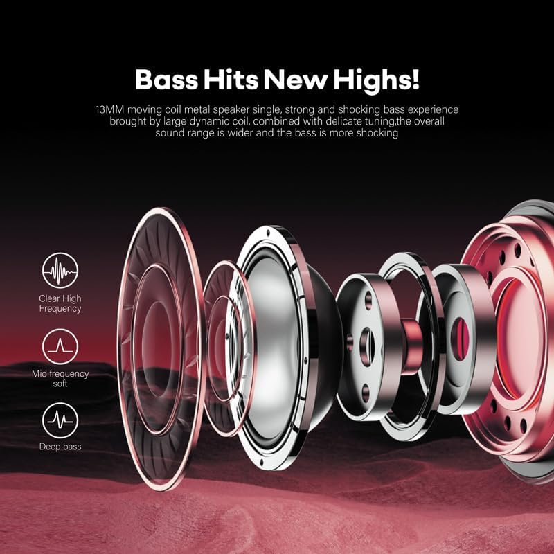 2026 Newly True Wireless Sabbat M200 Bluetooth 5.4 Headphones Heavy Bass Noise Cancellation High Sound Quality Stereo Earbuds(Carmen)