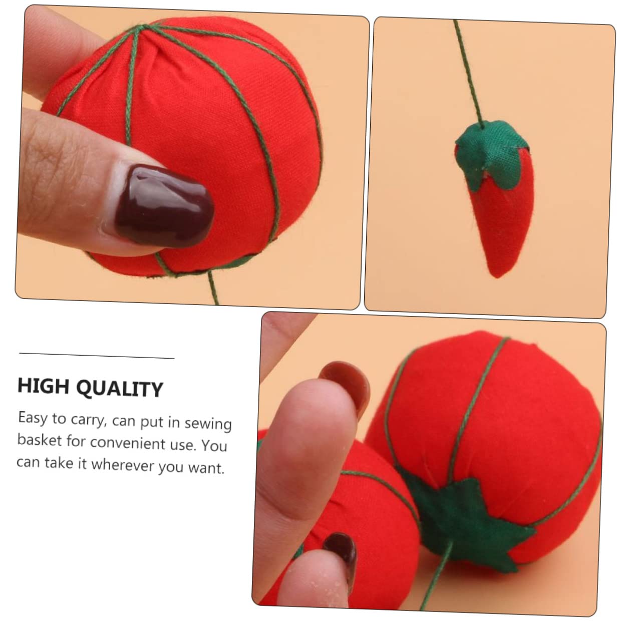 Lurrose 30 Stück Tomaten-Nadelkissen – Rot, Aus PP-Baumwolle, Für Näherinnen