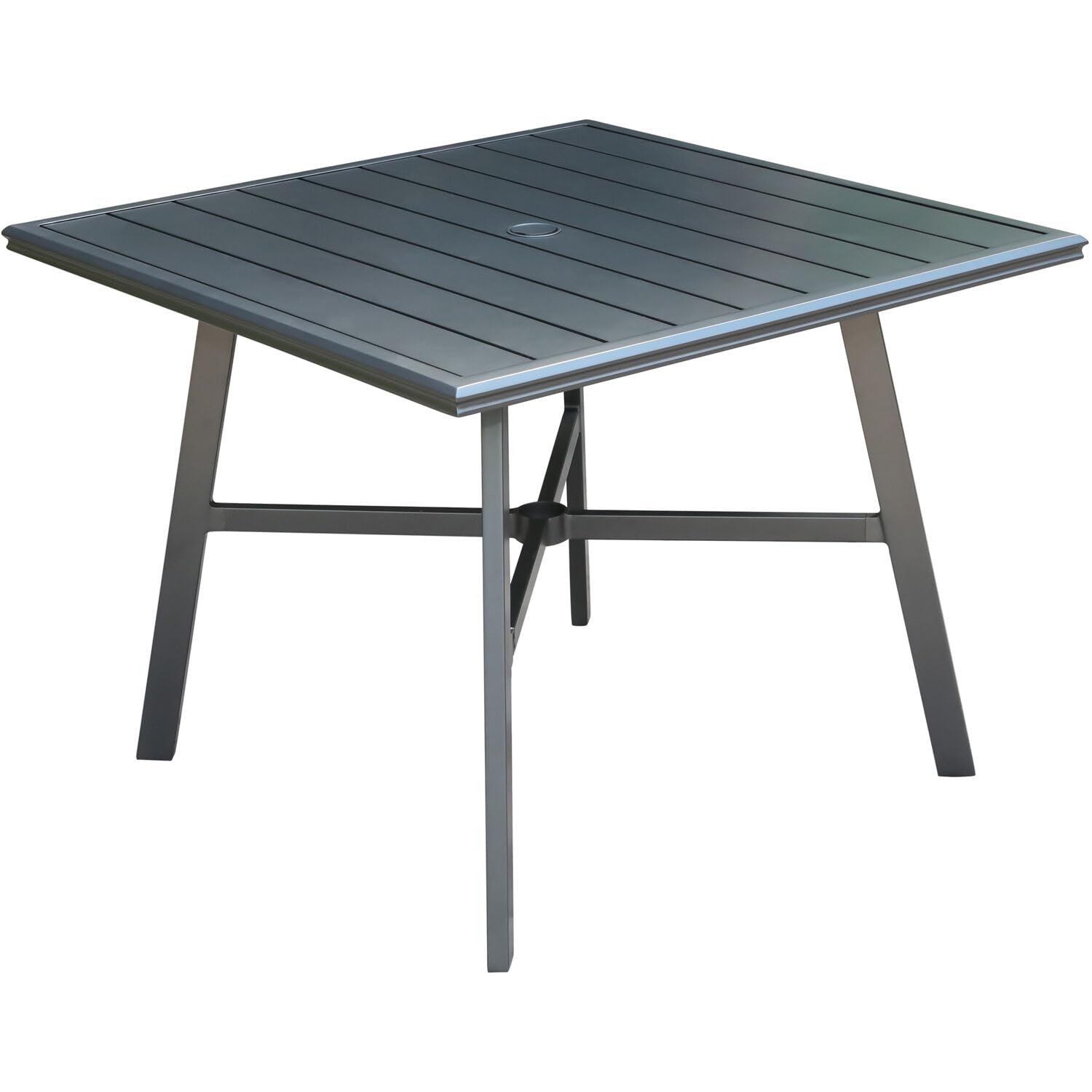 Photo 1 of ** white **
Hanover 38" Square Outdoor Dining Table, Commercial-Grade Aluminum Slat-Top Table with Rustproof Gunmetal Finish, All-Weather Patio Table for Deck, Backyard, Garden
