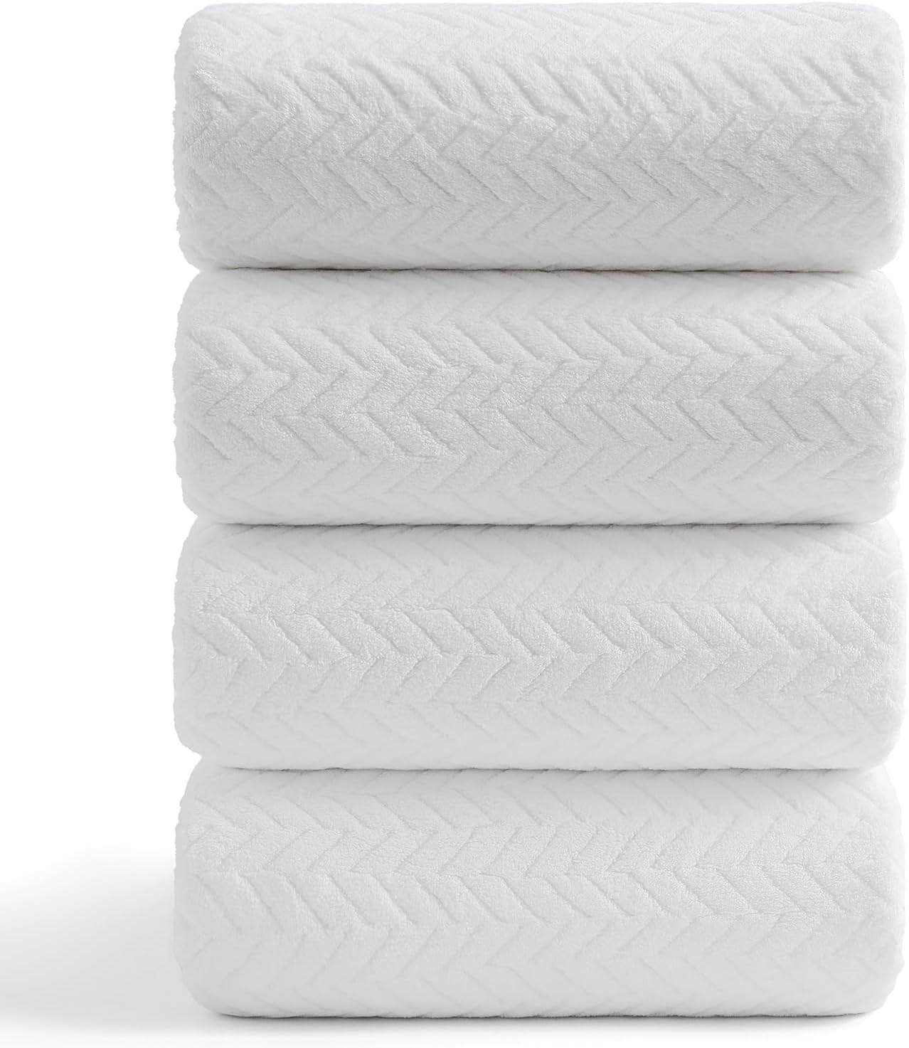 Ferdilan 4 Pack Large Bath Towels Set 35"x70" White Oversized Bath Sheet Chair Towels, 600 GSM Ultra Soft & Absorbent Towels for Bathroom, Quick Dry Towel for Gym Hotel Camp Pool