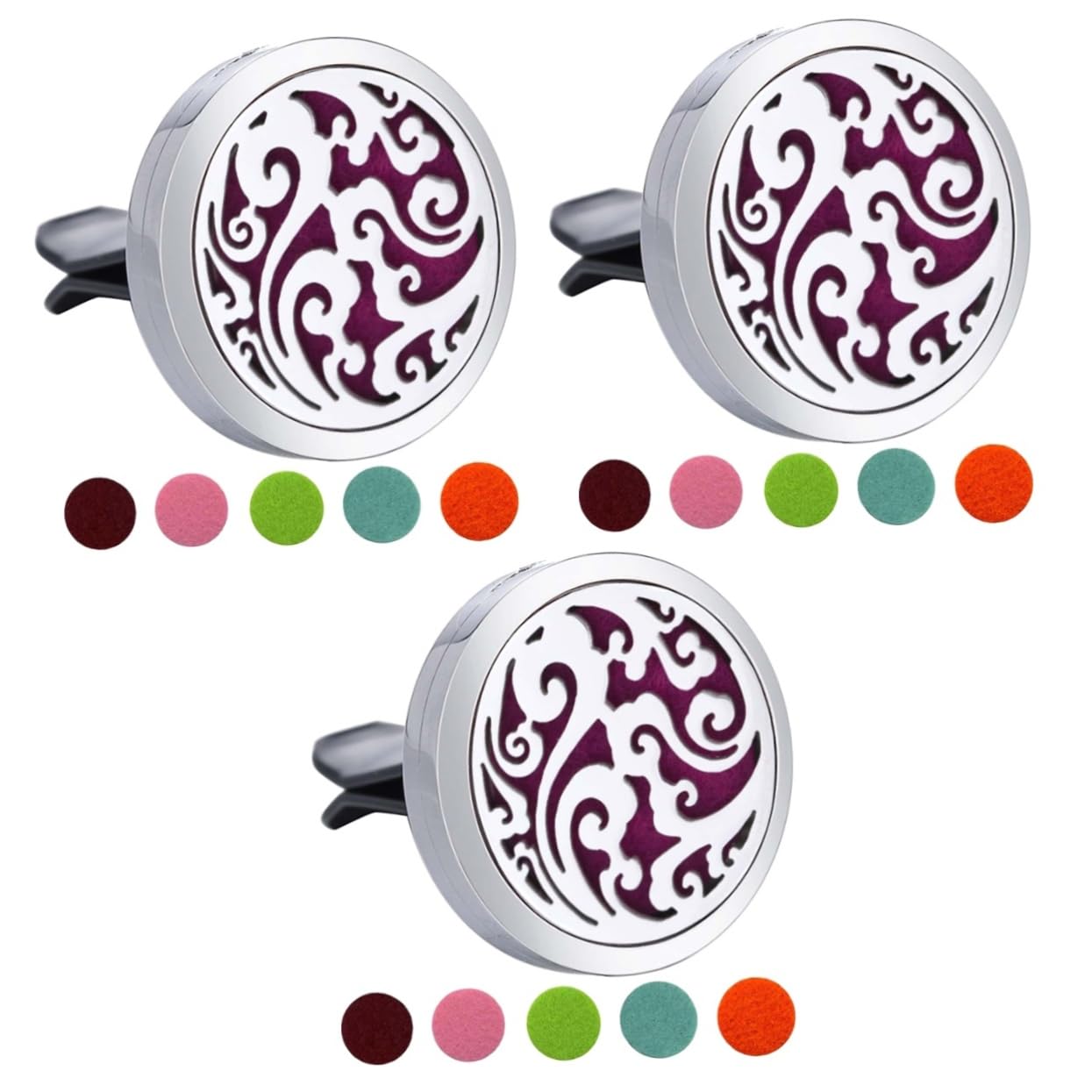 3 Sets Auto-entlüftungsclip Diffusor Wolkenmuster Luft-charme-medaillon Mit Nachfüllpads 6 Stück * 3