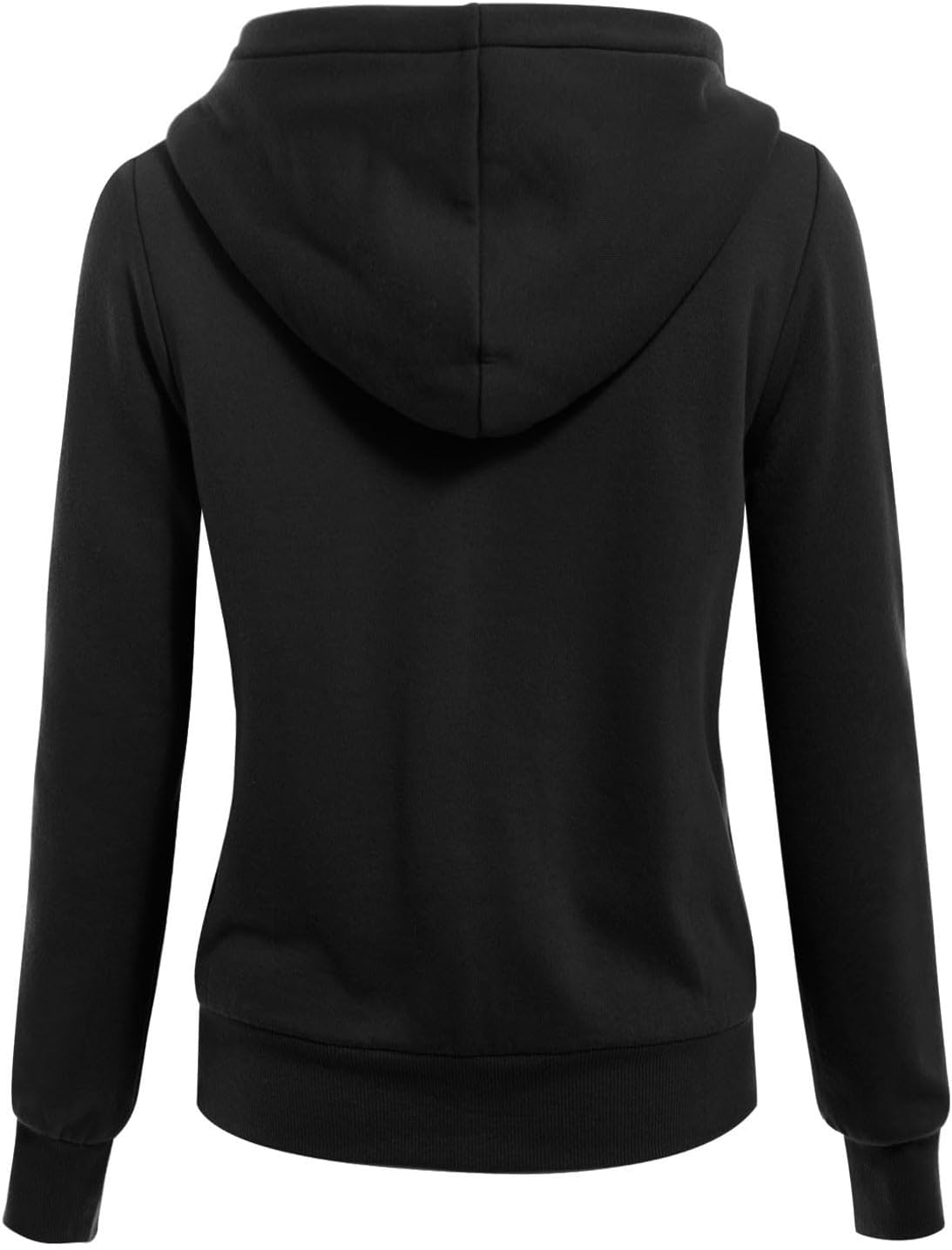MixMatchy Women's Casual Basic Sherpa-Lined Fleece Full Zip Up Cozy Hooded Sweatshirt Jacket - Image 3