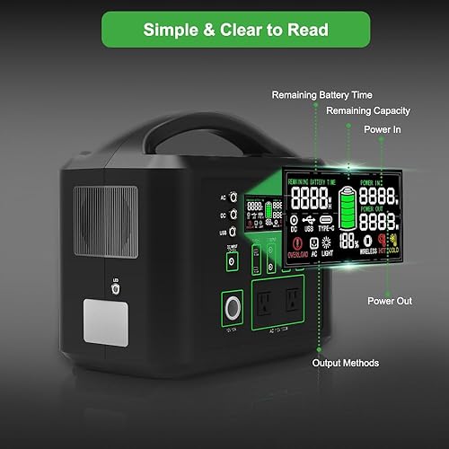 Miniatura 3 de Estación de energía portátil de 1000 W, generador solar real de 1024 Wh, generadores de batería LiFePO4 con 11 tomas, inversor de batería de