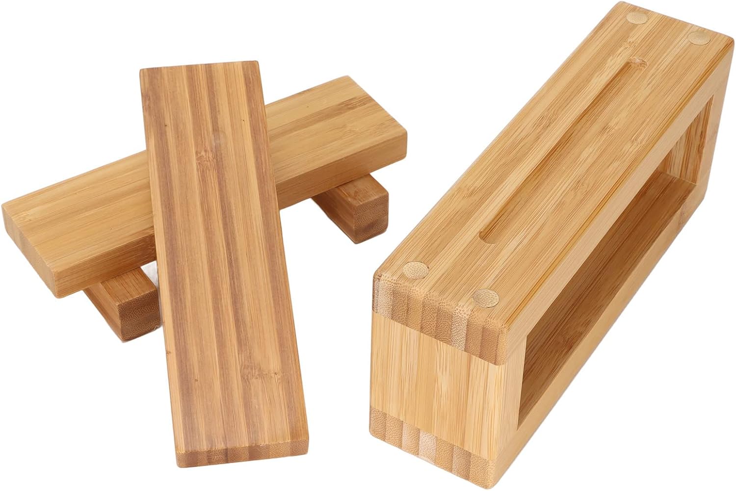 Sushi Press Mold Box, Wooden Rectangular Traditional Oshizushi Maker for Beginners Home and Restaurant, Easy to Use, for Rice Rolls, DIY Cooking Tool