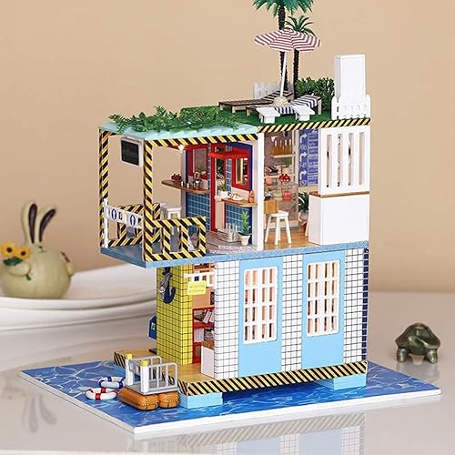 Miniatura 9 de Flever Kit de casa de muñecas exquisita miniatura con muebles cubierta a prueba de polvo y movimiento musical tu regalo perfecto para amigos amantes