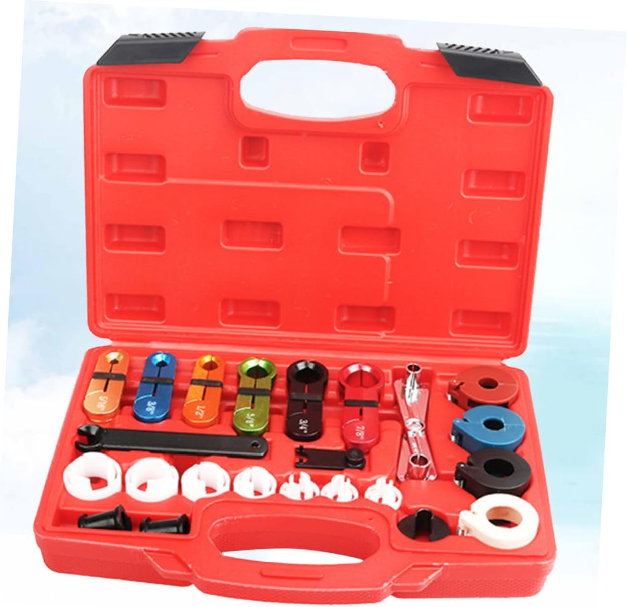 22pcs Quick Disconnect Transmission Line Tool Set Red Automotive Hose and Air Conditioning Disconnect Kit Compatible Lines and Hoses and Easy to Use