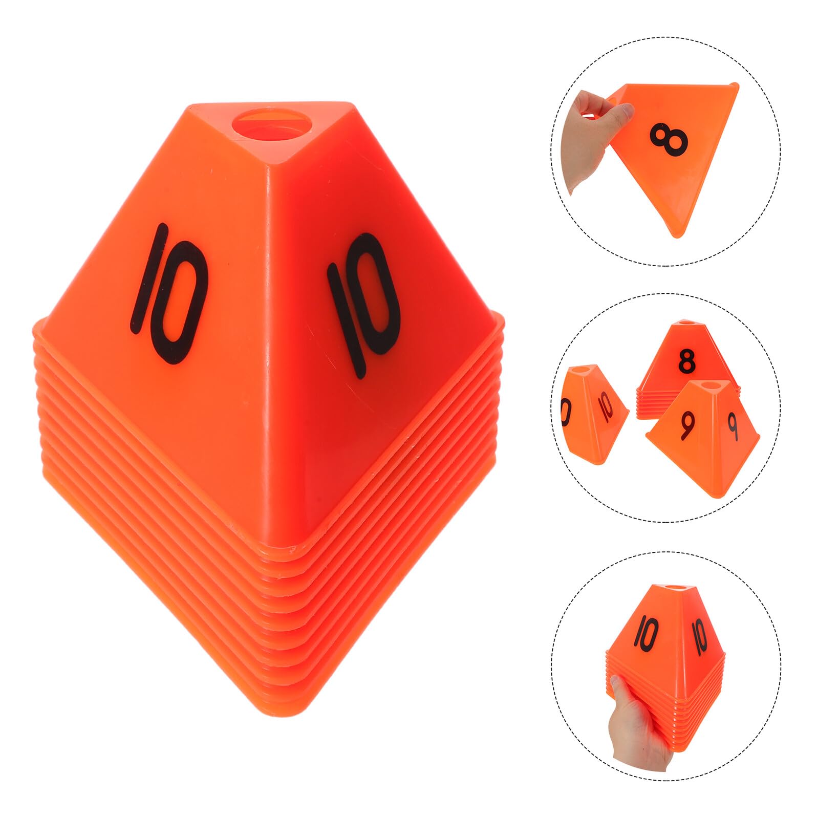 SUPVOX 10piezas Conos Deportivos Numerados Marcador de Entrenamiento de Fútbol Conos de Ejercicios de Fútbol para Entrenamiento de Agilidad Interiores y Exteriores