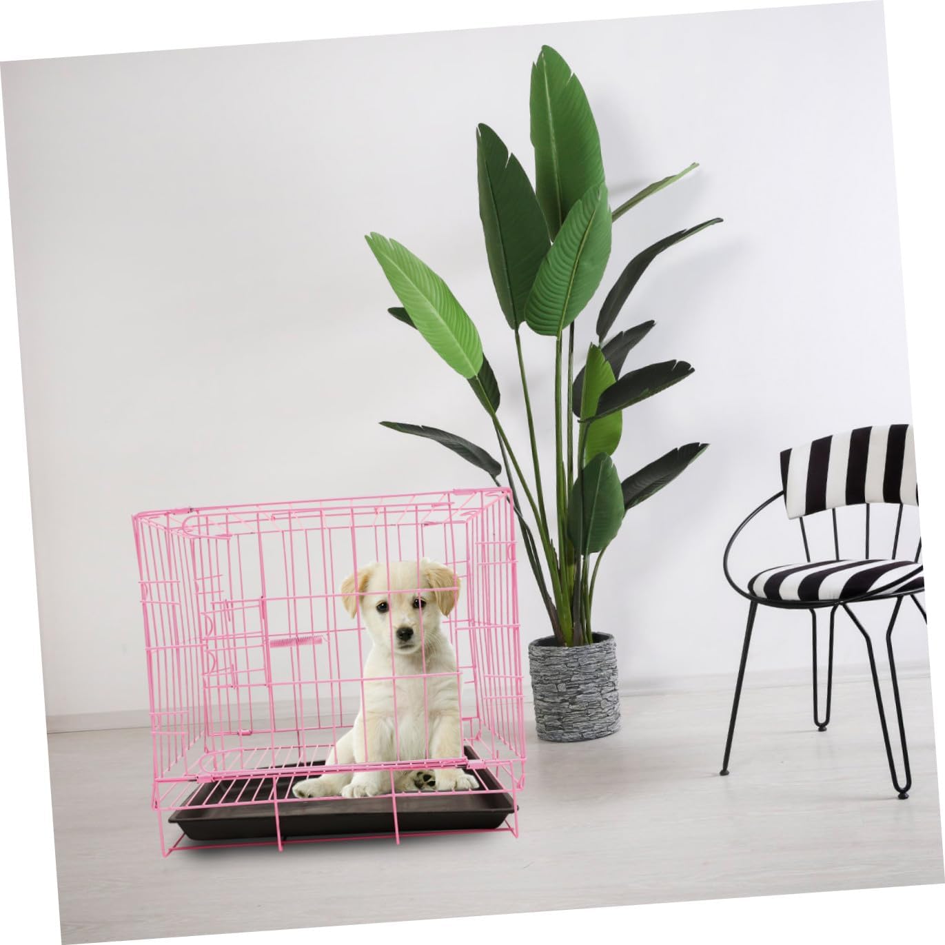 Happyyami Folding Dog Cage Construction Scratch-Resistant Indoor Outdoor Kennel for Dogs Cats Rabbits