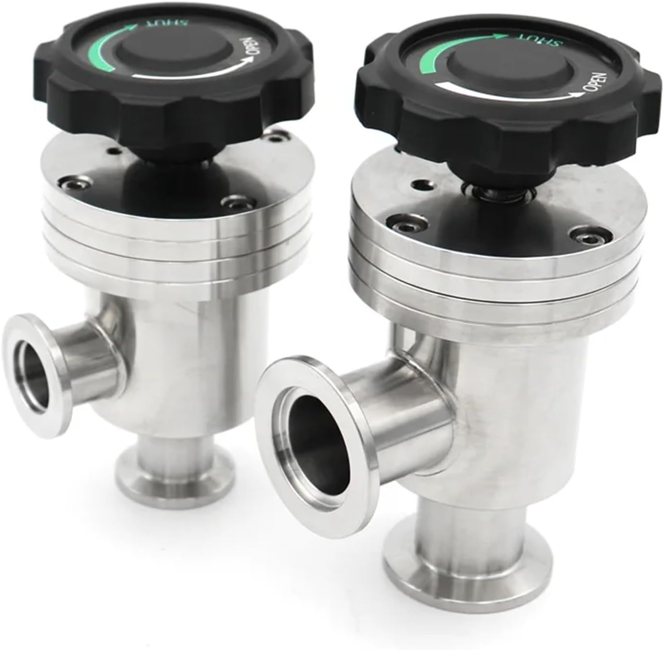 304 Stainless Steel KF16/25/40/50 L-Type Manual Vacuum Baffle Valve - Sanitary Angle Flapper(KF16)