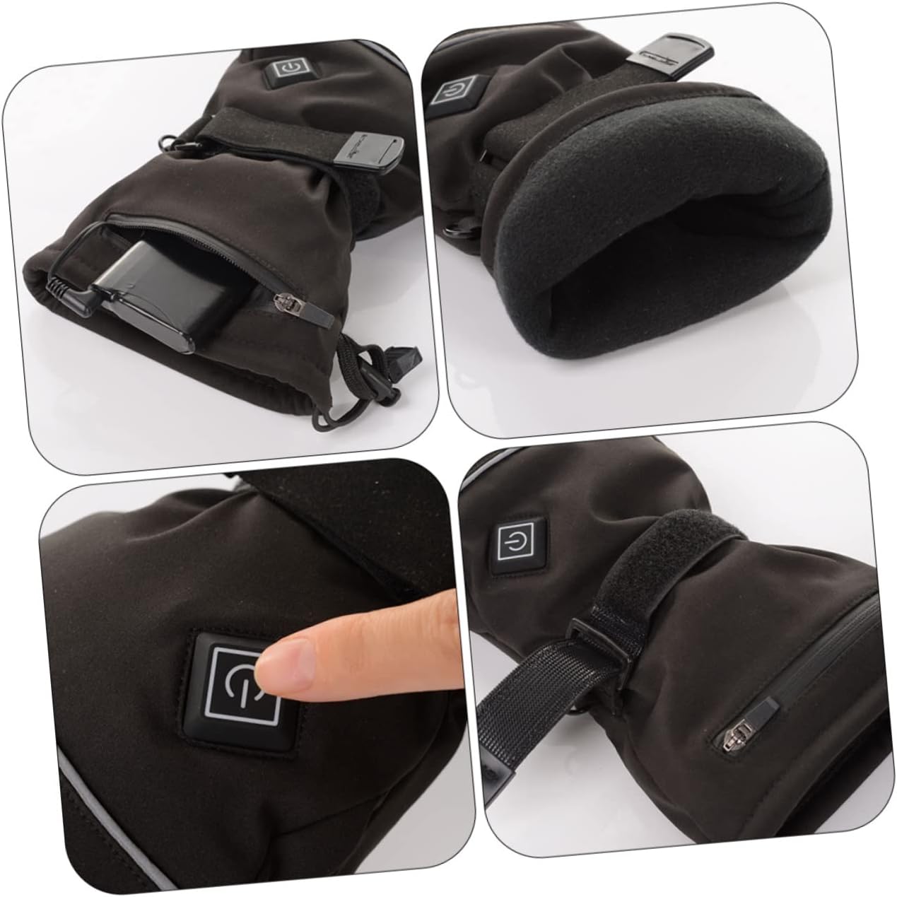 1Pair Outdoor Heating Gloves Thickened Warm Gloves for Motorcycle Riding and Winter Sports Rechargeable Battery for Cold Hands