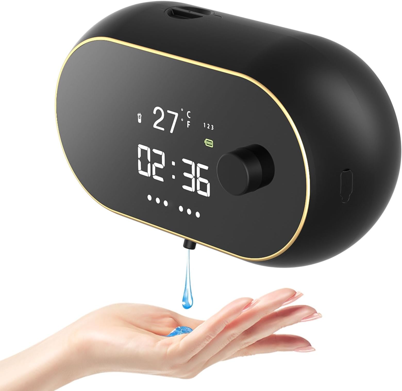 MonstakeAutomatic Soap Dispenser Touchless Auto Hands Free Liquid Wall Mount Dish Soap Dispenser Electric Plastic Modern Smart Rechargeable Hand Lotion Soap Dispenser for Bathroom Kitchen Black