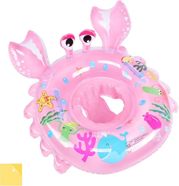 Olycism Baby Swimming Ring Float with Seat Toddler & patch kit Inflatable Baby Swim Ring Skin Care PVC for Kids Paddling Pool 6 Months to 3 Years