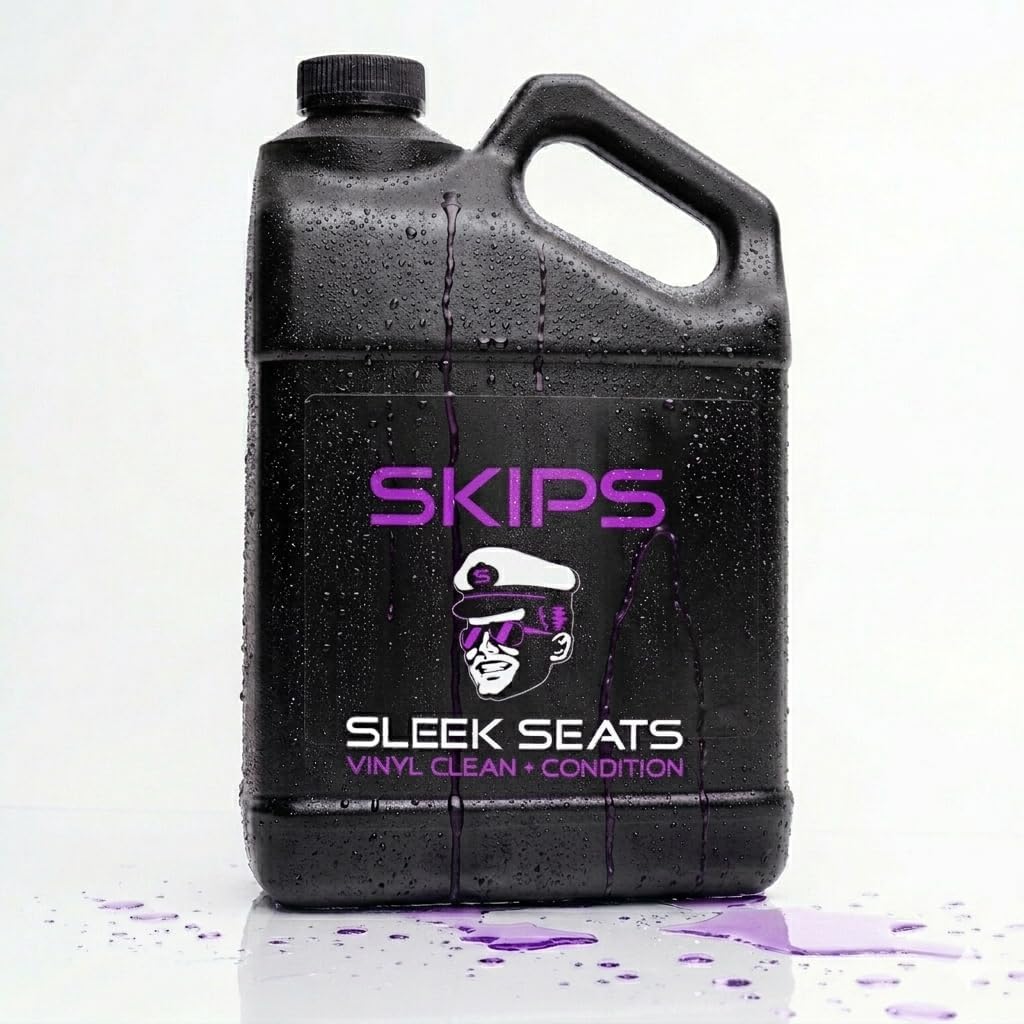 SKIPS Boat Seat Cleaner & Protectant: Vinyl, Leather & Upholstery Cleaner for Marine Seats – UV Protection with Beeswax & Lanolin – Spray or Gallon Refill