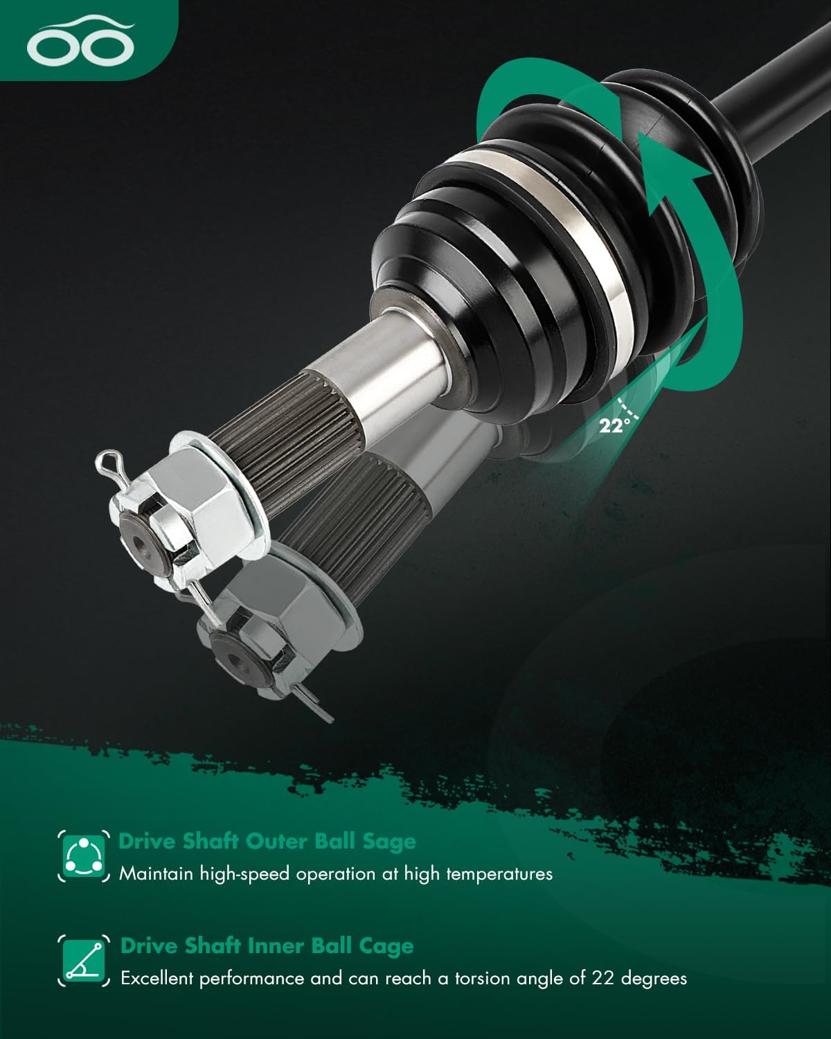 SCITOO CV Axle Shaft Assembly Front Left Fits for Arctic Cat 1000/700/650/400/500/550, for 0502-813 1502-345 1502-873