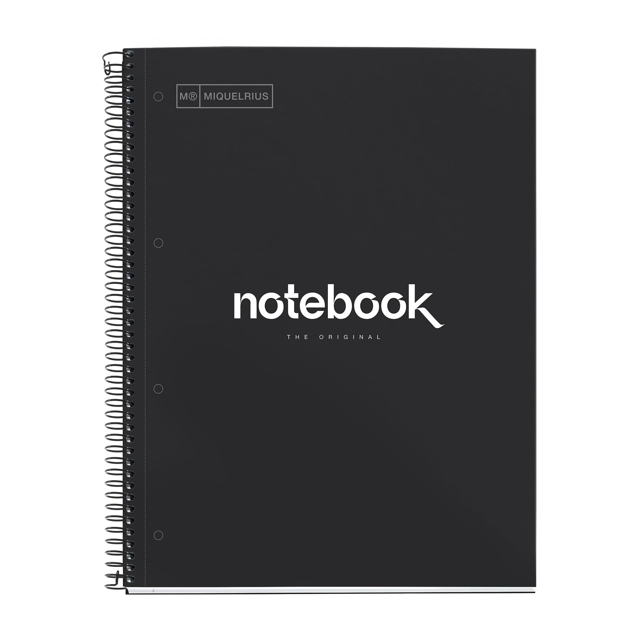 Miquelrius Cahier A4 ligné 7 mm Emotions 80 feuilles 90 g/m² spirale microperforée couverture extra rigide noir