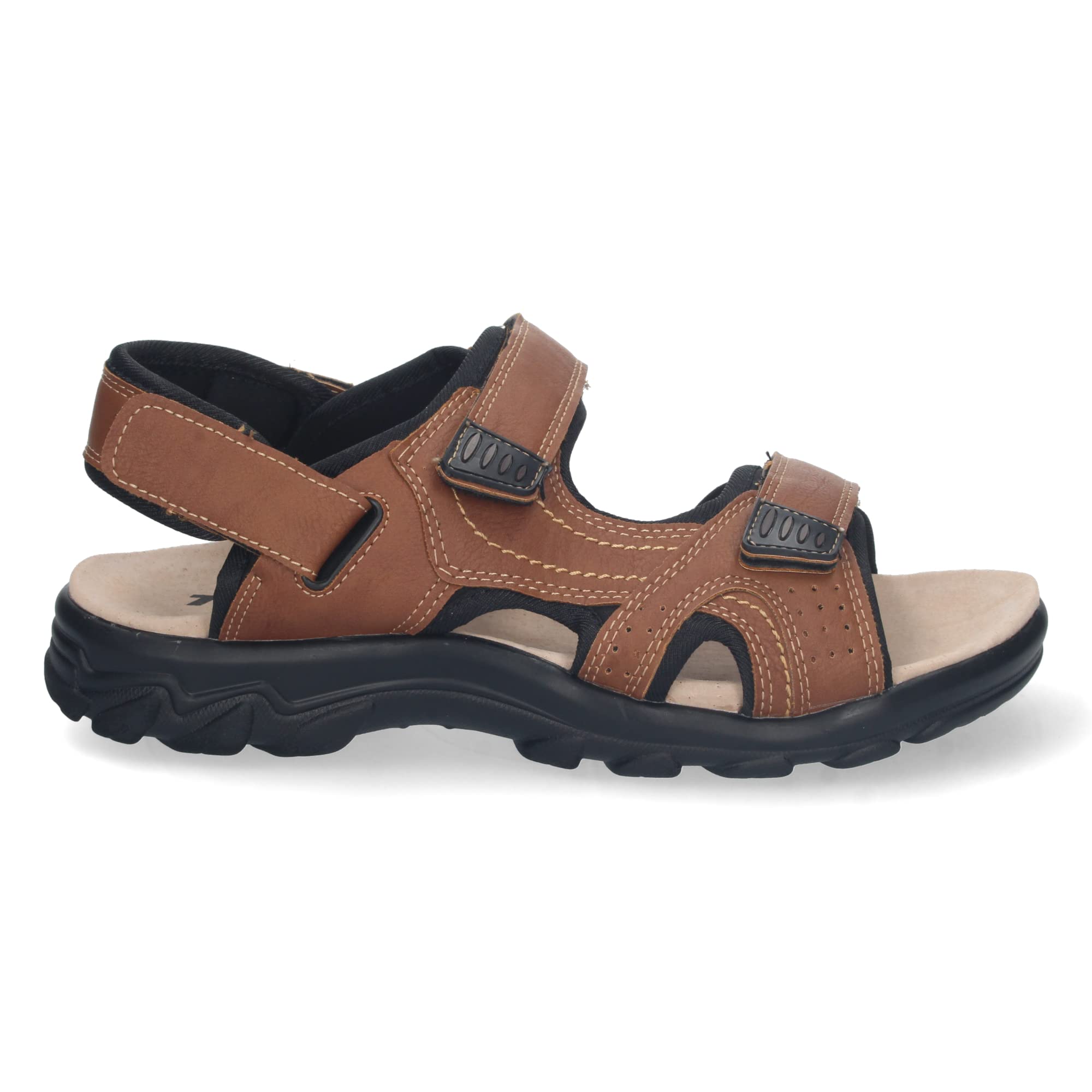 shoes&blues.es Sandalia Plana de Hombre, Comoda, Abierta, con Planta de Piel, y Cierres de Cierre autoadherente, Primavera Verano 2023