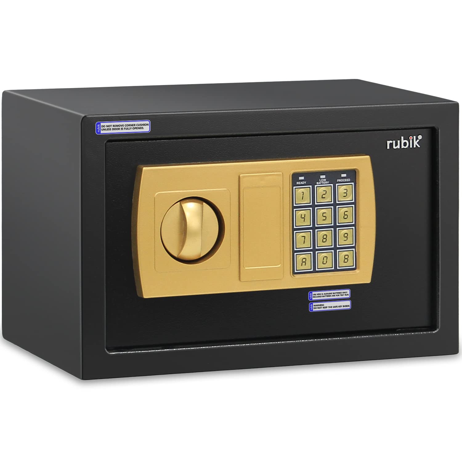 Safe Box Digital Lock with Key for Home Office Business RB-20E3 (20x31x20cm) Black