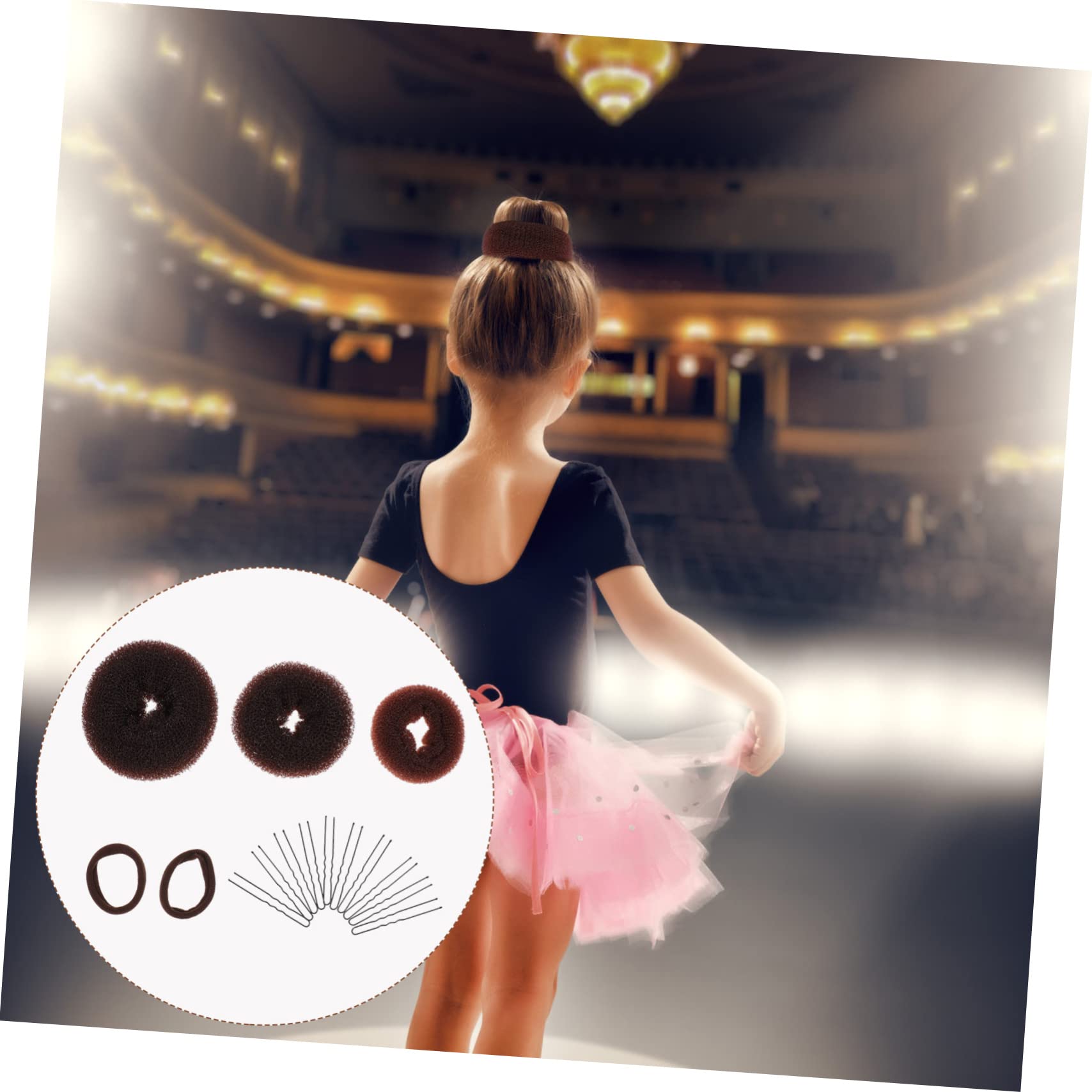 ABOOFAN 6juegos Donuts Para Moños De Pelo Horquillas Elásticas Kit De Accesorios Para Peinados De Fiesta y Boda Para De Chignon y Moño Ballet