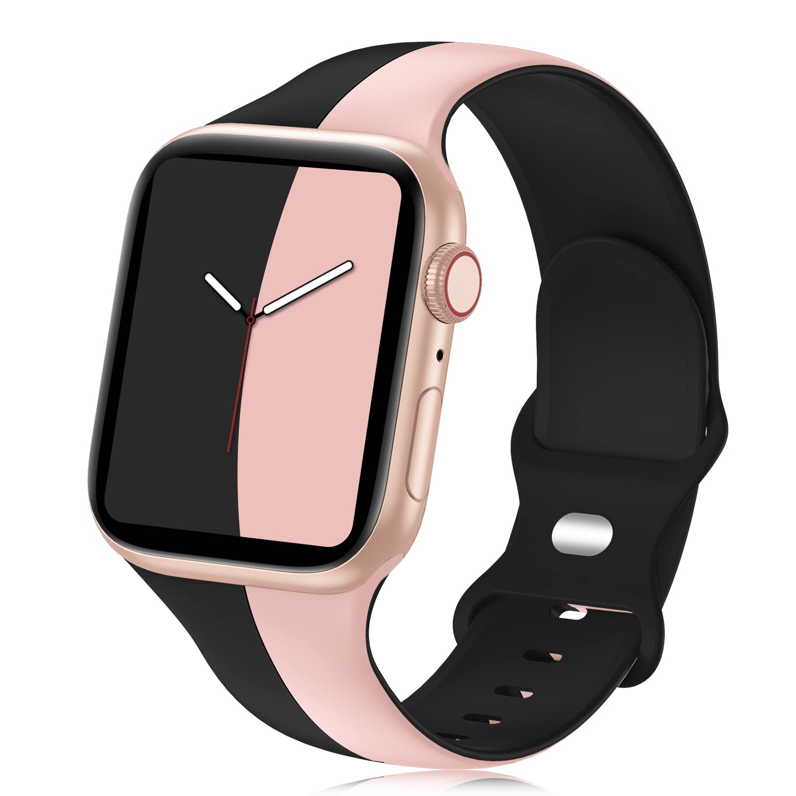 Seizehe Sport Bands Compatible with Apple Watch Band 38mm 40mm 41mm 42mm 44mm 45mm Women Men, Silicone Designer Band Replacement Wrist Strap Compatible for iWatch Series 8/7/6/5/4/3/2/1 SE