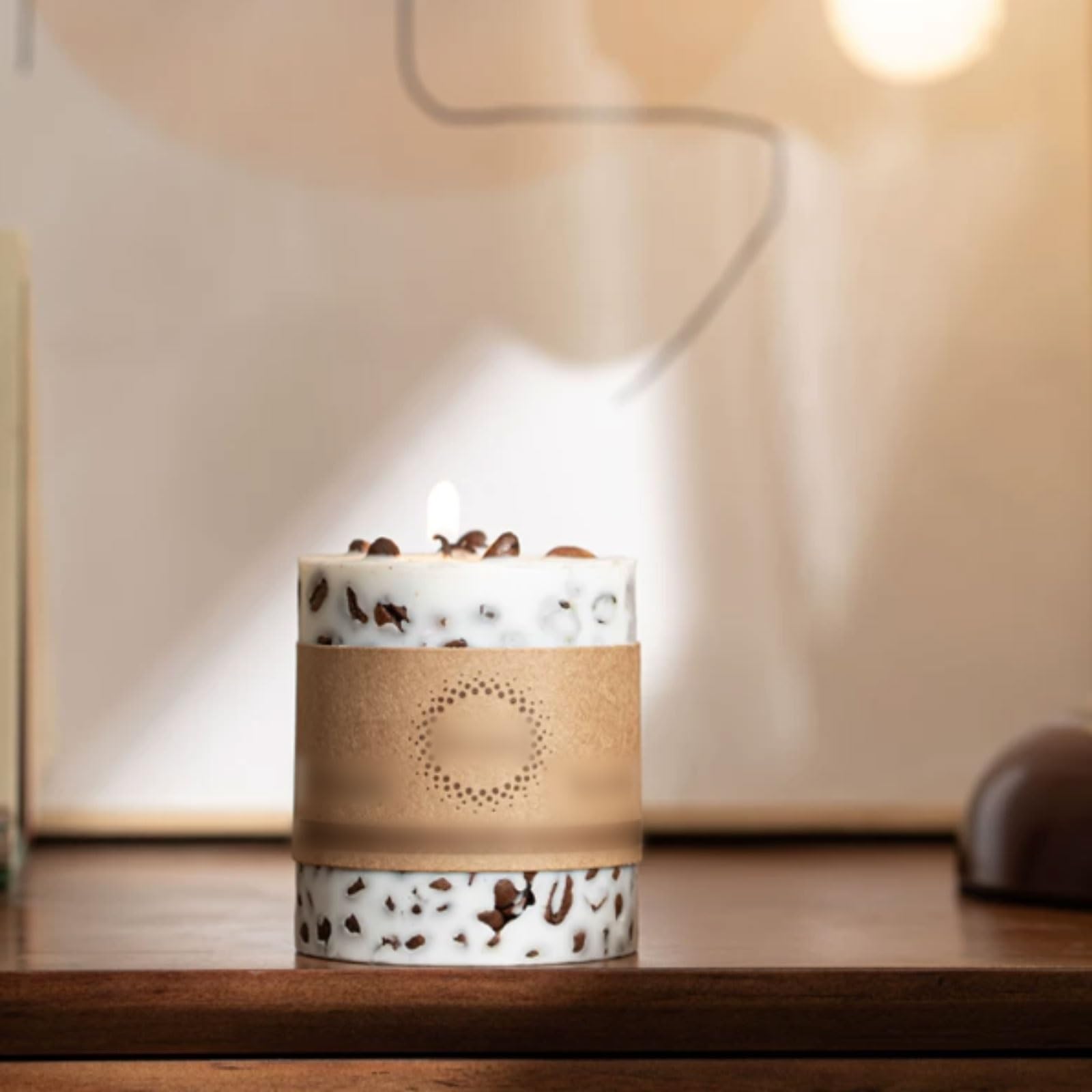 Exquisito Velas de cera de soja, velas de pilar de cera de café, vela perfumada reutilizable, combustión limpia for vacaciones en casa, relajación y Spa meloso