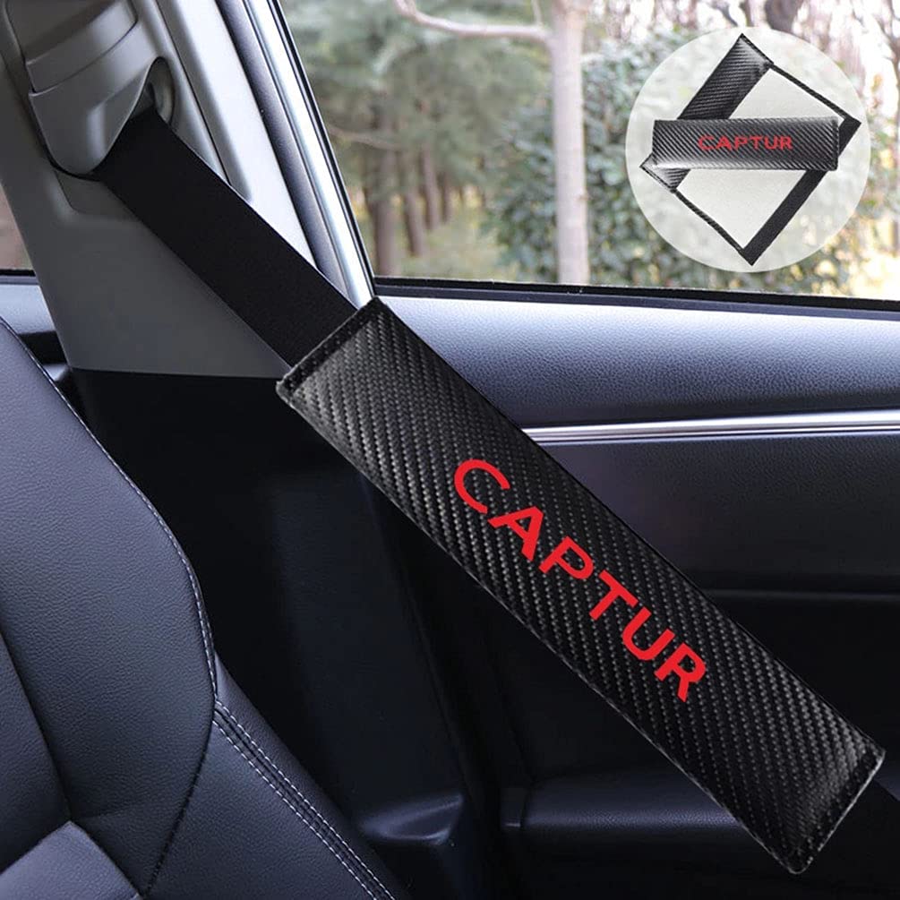 2 Copri Cinture Di Sicurezza In Fibra Di Carbonio Per Renault Clio - Imbottiti E Regolabili - Foto 7