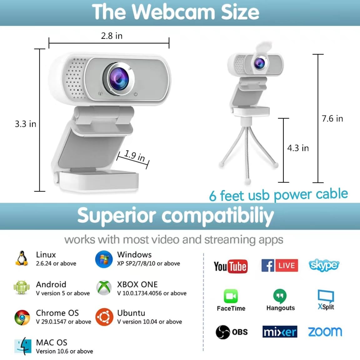 Amazon.com: usb c webcam 1080P Webcam,Live Streaming Web Camera
